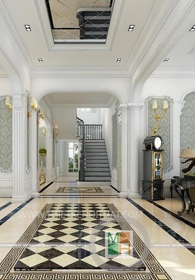  Cầu thang gỗ tân cổ điển cao cấp